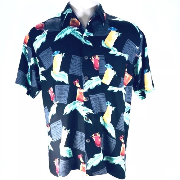 Bar Drinks Recipes Short Sleeve Button Front Shirt - Picture 7 of 7